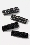 By Anthropologie Gem Barrettes, Set Of 4 In Black