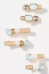 By Anthropologie Gemstone Barrettes, Set Of 6 In White