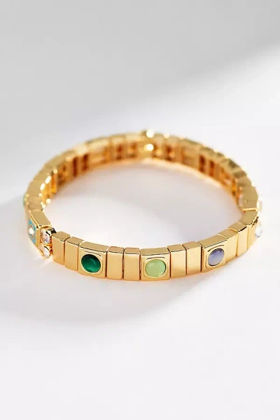 By Anthropologie Gemstone Chicklet Bracelet In Multi