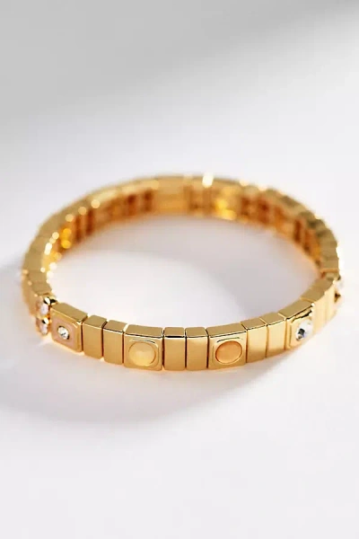 By Anthropologie Gemstone Chicklet Bracelet In Gold