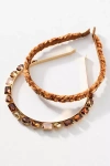 By Anthropologie Gemstone Headbands, Set Of 2 In Brown
