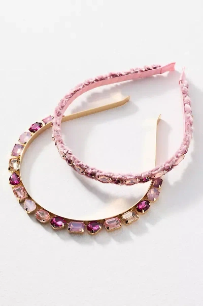 By Anthropologie Gemstone Headbands, Set Of 2 In Pink