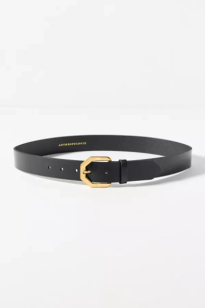 By Anthropologie Geo Hammered Buckle Belt In Black