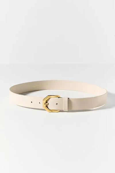 By Anthropologie Geo Hammered Buckle Belt In White