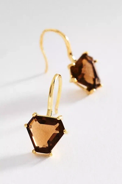 By Anthropologie Geo Stone Earrings In Brown