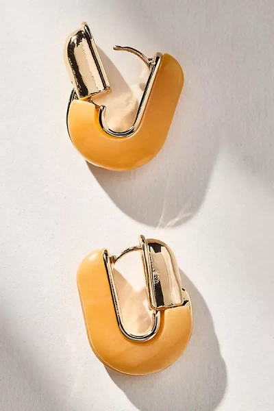 By Anthropologie Geo Stone Huggie Hoop Earrings