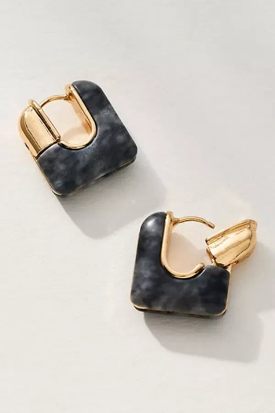 By Anthropologie Geo Stone Huggie Hoop Earrings
