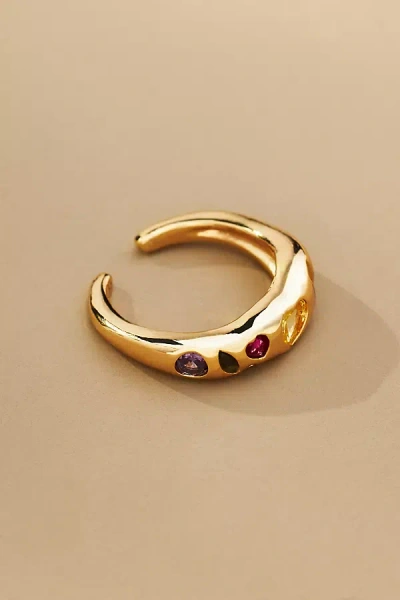 By Anthropologie Geo Stone Ring In Gold