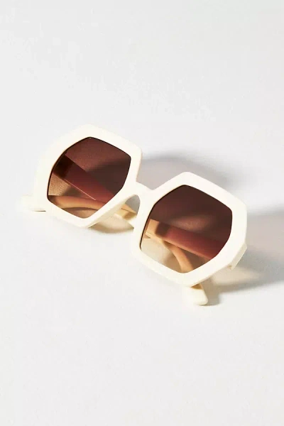 By Anthropologie Geo Sunglasses In White