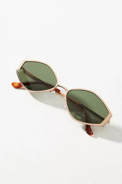 By Anthropologie Geo Wire Sunglasses In Gold