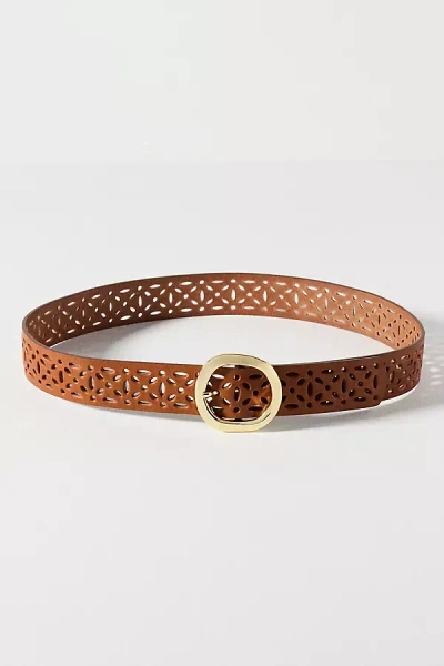 By Anthropologie Geometric Cutout Belt In Brown