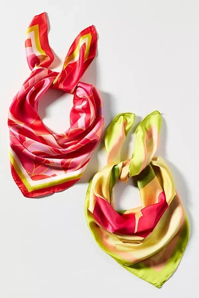 By Anthropologie Geometric Hair Scarves, Set Of 2 In Multi