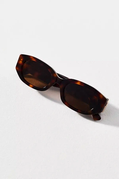 By Anthropologie Geometric Rectangle Sunglasses In Brown