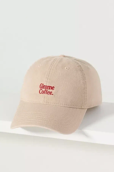 By Anthropologie Gimme Coffee Baseball Cap In Beige
