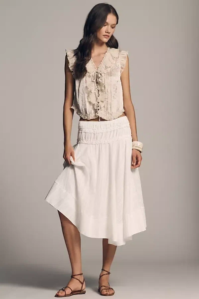 By Anthropologie Gingham Midi Circle Skirt In Multi