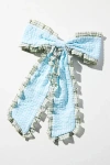 By Anthropologie Gingham Ruffle Hair Bow Clip In Blue