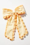By Anthropologie Gingham Ruffle Hair Bow Clip In Yellow