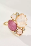 By Anthropologie Glam Multi Stone Ring In Pink