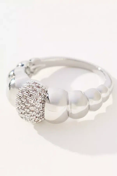By Anthropologie Glam Puff Cocktail Ring In Silver