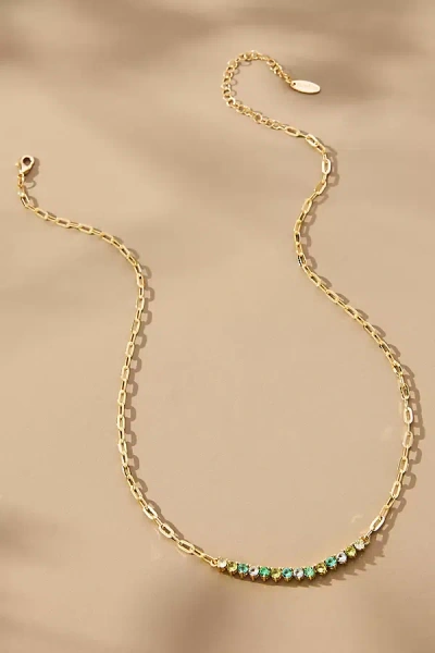 By Anthropologie Glassy Stone Arch Necklace In Gold