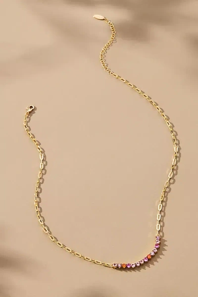 By Anthropologie Glassy Stone Arch Necklace In Gold