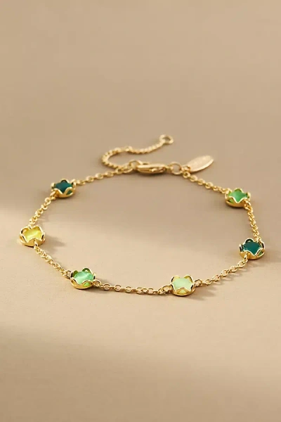 By Anthropologie Glassy Stone Bracelet In Gold