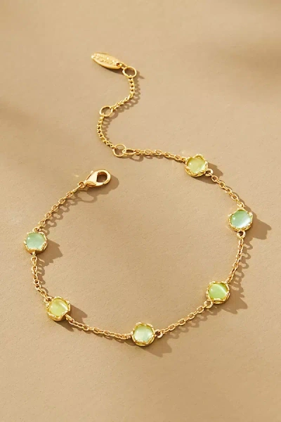By Anthropologie Glassy Stone Bracelet In Gold