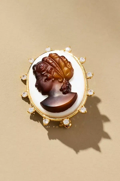By Anthropologie Glitz Portrait Brooch In White