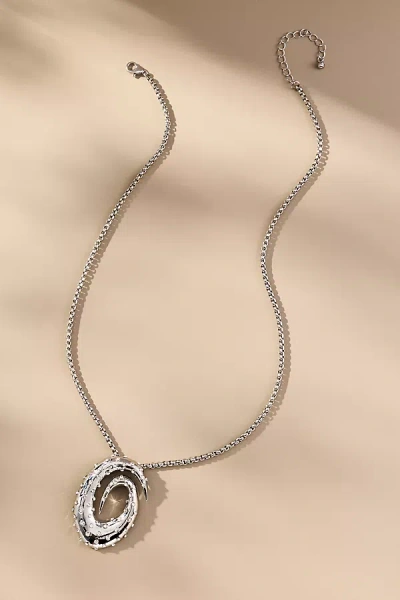 By Anthropologie Glitz Swirl Pendant Necklace In Silver