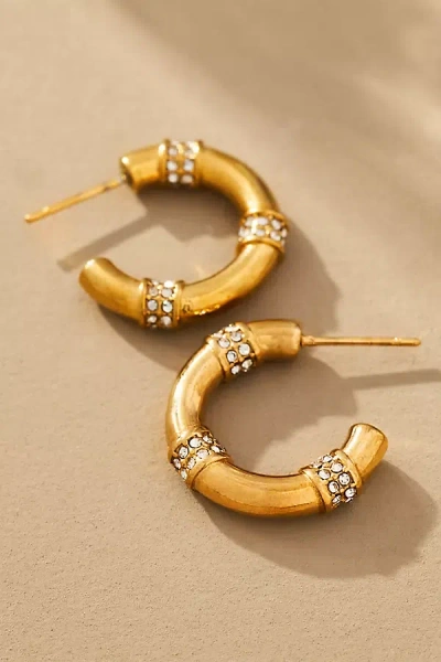 By Anthropologie Glitz Tube Hoop Earrings In Gold