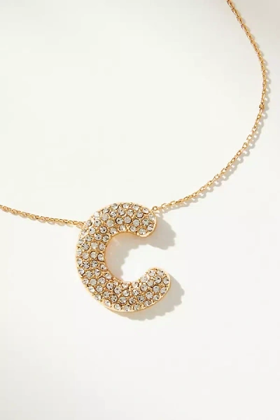 By Anthropologie Glitzy Bubble Letter Monogram Necklace In Gold