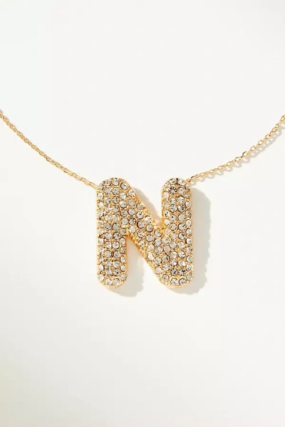 By Anthropologie Glitzy Bubble Letter Monogram Necklace In Multi