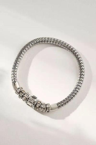 By Anthropologie Glitzy Chain Bangle Bracelet In Silver