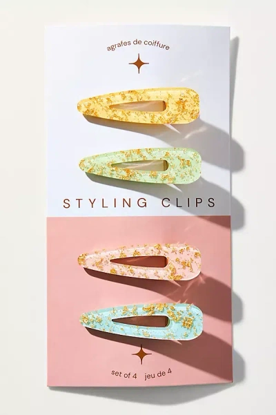 By Anthropologie Gold Leaf Hair Clips, Set Of 4