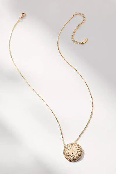 By Anthropologie Golden Hour Crystal Coin Charm Necklace