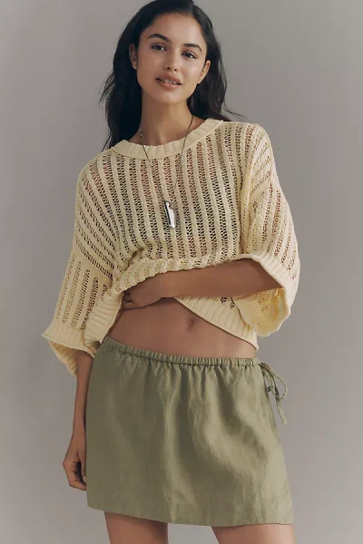 By Anthropologie Goldie Corded Mesh Crew-neck Sweater In Neutral
