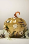 By Anthropologie Gourmand Pumpkin Sweet Vanilla Handpainted Glass Candle