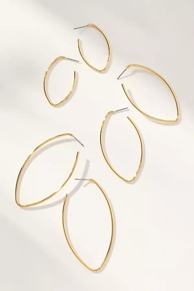 By Anthropologie Graduated Hoop Earrings, Set Of 3 In Gold