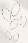 By Anthropologie Graduated Hoop Earrings, Set Of 3 In Silver