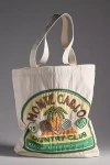 By Anthropologie Graphic Beaded Canvas Tote Bag