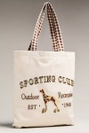 By Anthropologie Graphic Beaded Canvas Tote Bag