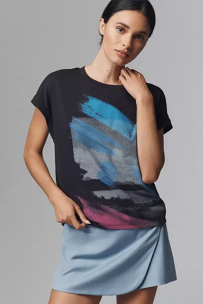 By Anthropologie Graphic Muscle Tee In Black