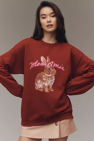 By Anthropologie Graphic Pullover Sweatshirt In Brown