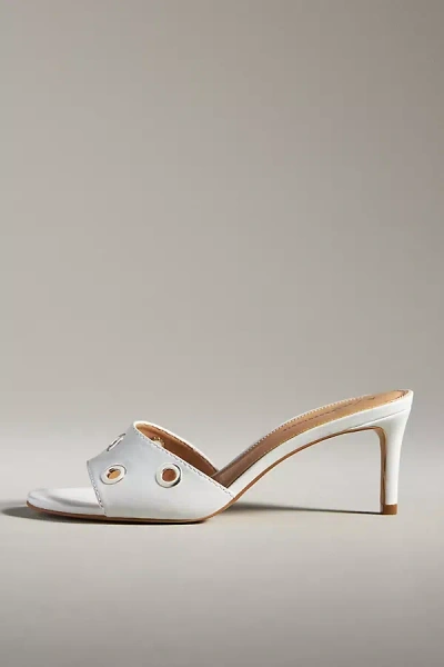 By Anthropologie Grommet Kitten-heel Mules In White