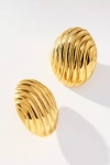 By Anthropologie Grooved Circular Post Earrings In Gold