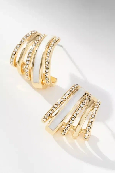 By Anthropologie Grooved Resin Post Earrings In Gold