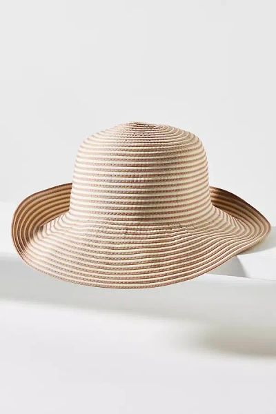 By Anthropologie Grosgrain Bucket Hat In Neutral