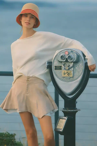 By Anthropologie Haley Cotton Linen Sweater In Beige