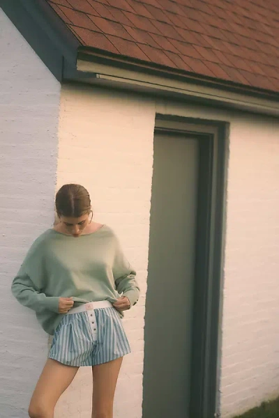 By Anthropologie Haley Cotton Linen Sweater In Green