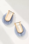By Anthropologie Half & Half Oval Huggie Hoop Earrings In Blue